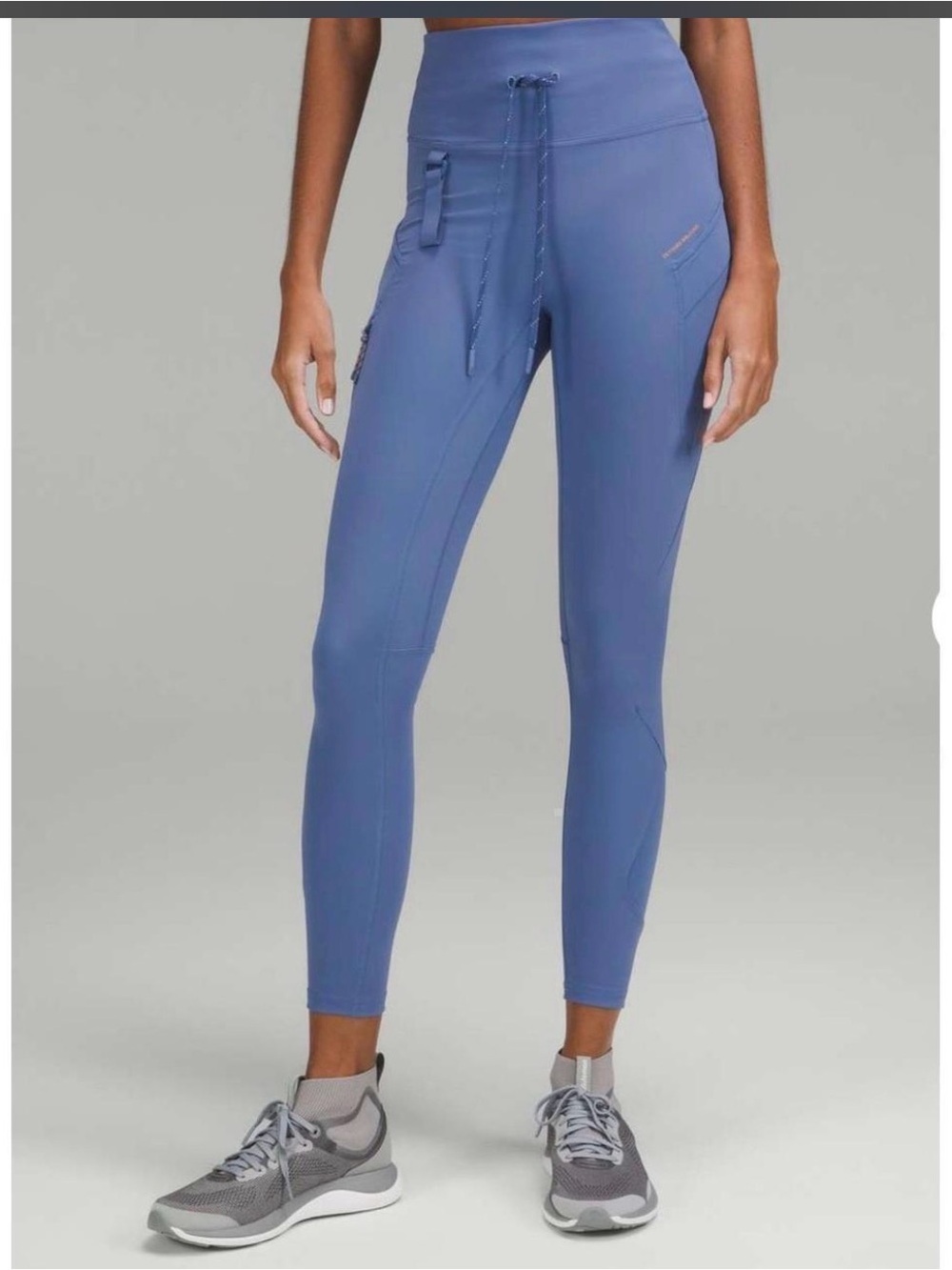 Lululemon Women’s Hiking 4 Pants Cargo Super-High-Rise Leggings Blue Pockets 25"